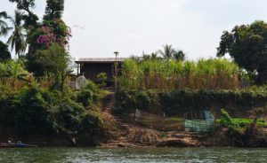 <p>A home on the Sesan River, one of hundreds in Cambodia that could be flooded by the Lower Sesan 2 dam.</p>