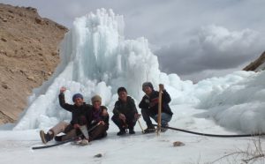 <p>An ice stupa under construction; up to five stupas will be built this winter but villagers hope eventually to have 80 (Image: Ice Stupa Artificial Glacier Project)</p>