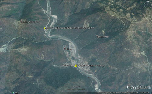 Some of the Darjeeling landslide spots (Map by Google Earth)