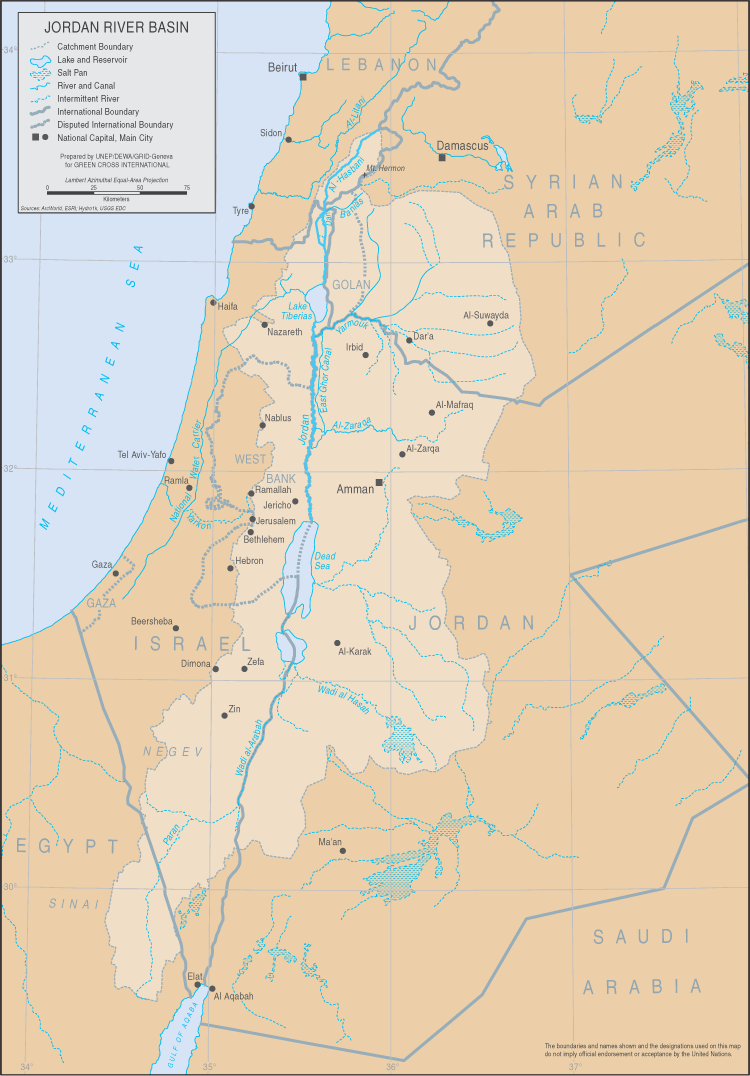  Map of Jordan River Basin Source: UNEP