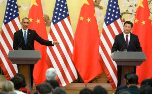 <p>Presidents Obama and Xi at a previous summit meeting in Beijing in November 2014. Friday&#8217;s announcement builds on the Sino-US climate agreement from late last year (Image by Chuck Kennedy / White House)</p>