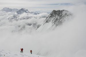 <p>Sherpas climbing Everest (Still from the Bafta nominated film Sherpa, directed by Jennifer Peedom)</p>