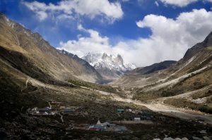 Gangotri glacier, surrounded by the Bhagirathi peaks of Garhwal Himalayas