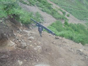 <p>In a district without motorable roads, people often walk for days to Simikot to receive basic supplies.</p>