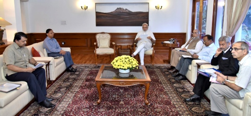 <p>Narendra Modi chairing the meeting on Indus Water Treaty [ Image by Press Information Bureau, Government of India]</p>