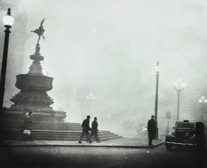 <p>About half as many Londoners died from the Great Smog as did from bombs during WWII. Piccadilly Circus, London (1952) [image: LCC Photograph Library, London Metropolitan Archives Collection]</p>