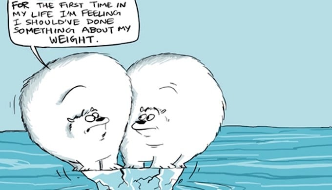 Arctic Agony: A cartoon on the shrinking ice cover in the Arctic