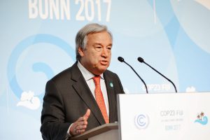 <p>Secretary-General of the United Nations, Mr. António Guterres at Bonn [image: UNclimatechange]</p>