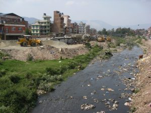 <p>The Bagmati has not only dwindled, but also become increasingly polluted [image by: taylorandayumi/Flickr]</p>