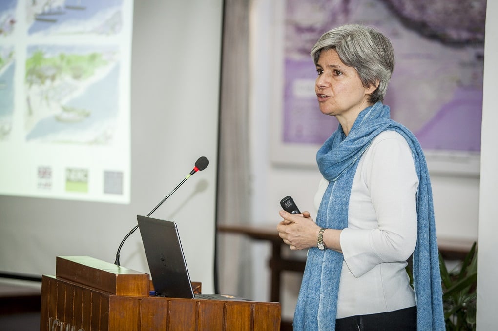 <p>Kate Schreckenberg, ESPA, speaking at the Regional Symposium on Ecosystem Services and Poverty Alleviation in South Asia: [image by: Jitendra Raj Bajracharya/ICIMOD]</p>