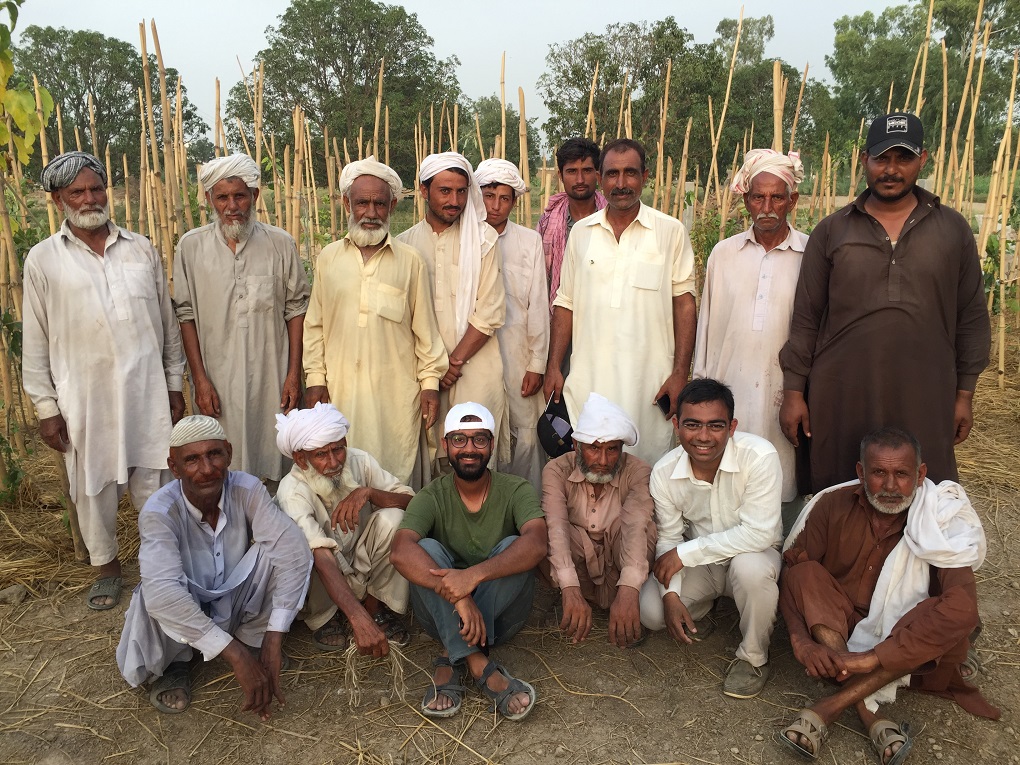Shubhendu Sharma with a team building an urban forest in Lahore [image by: Afforestt]