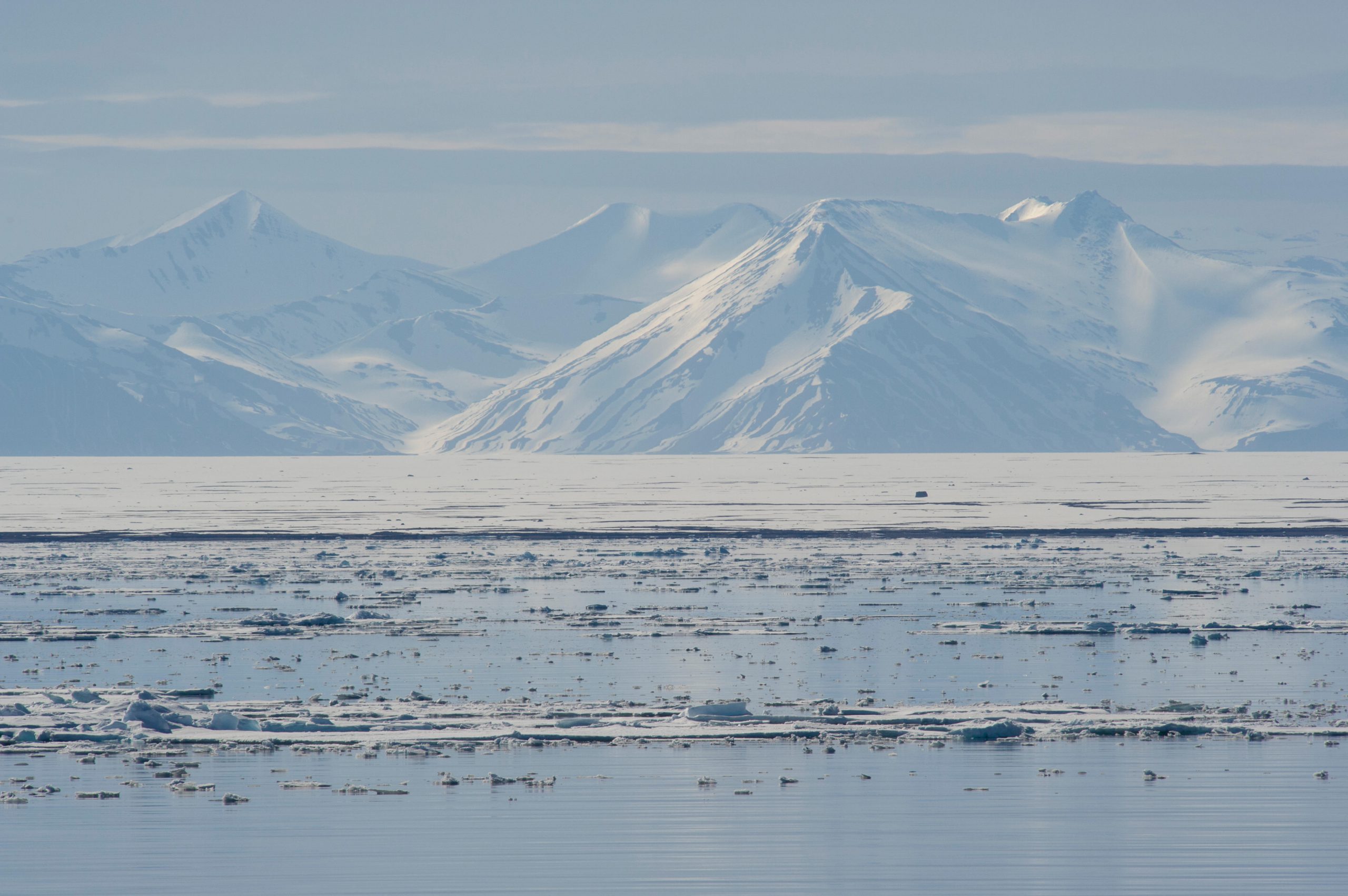 The sea ice and mountains in Spitsbergen, Svalbard during the Arctic summer [Image by: Josh Harrison/Alamy]