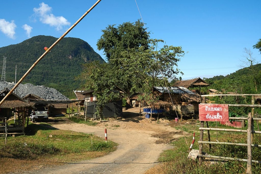 A bomb disposal unit camped near the Luang Prabang train station site. The unit is clearing mines and other explosives planted in remote parts of the country during the Vietnam War (1955-75).