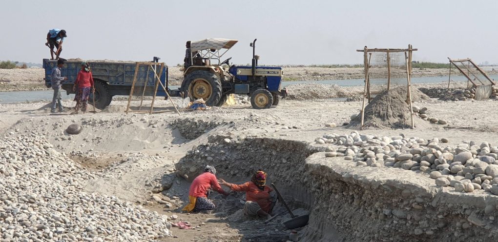 sand mining along Mahakali River
