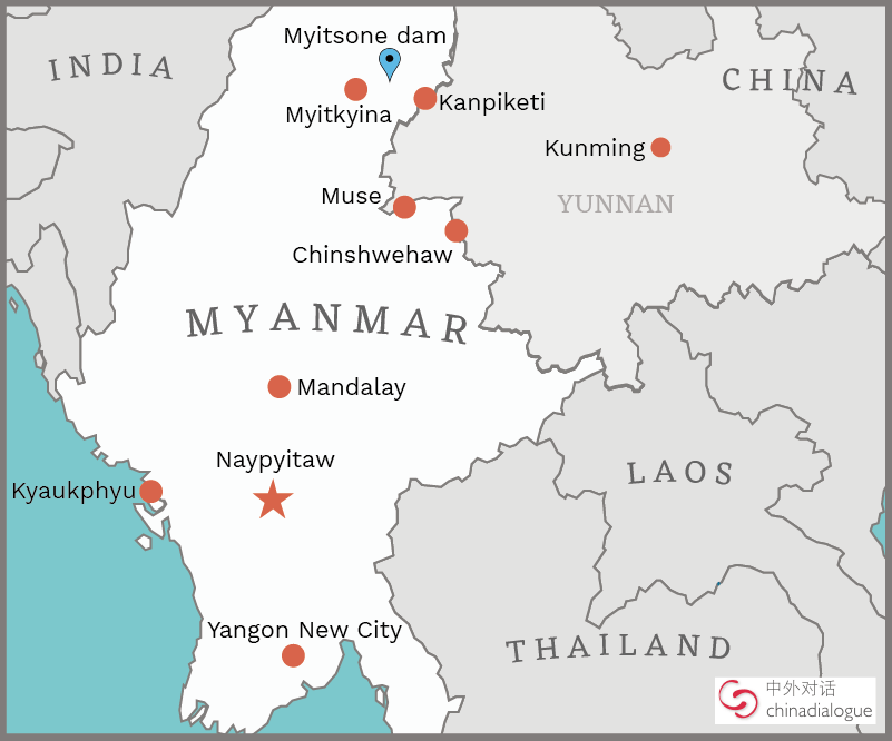 map of Myanmar 