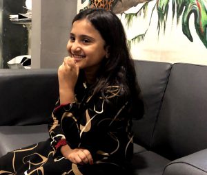 <p>Emaan Danish Khan is now a familiar face at climate talks in Pakistan, the youngest climate activist in the country [image by: Zofeen T. Ebrahim]</p>