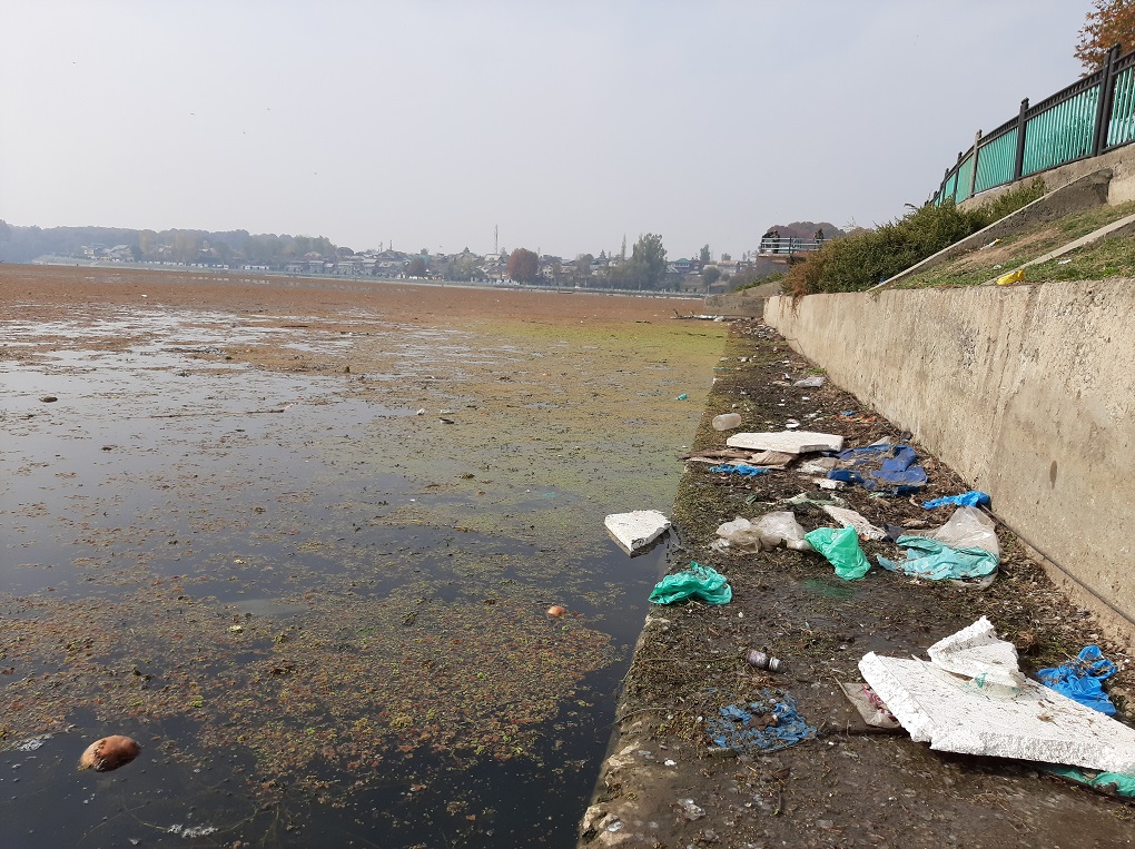 rubbish alongside Dal lake, Kashmir