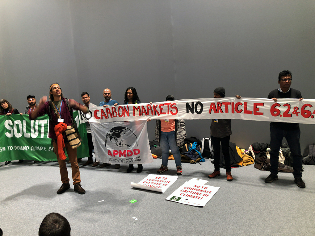 COP25 demonstration against carbon markets 5 Dec 2019 JG for TTP