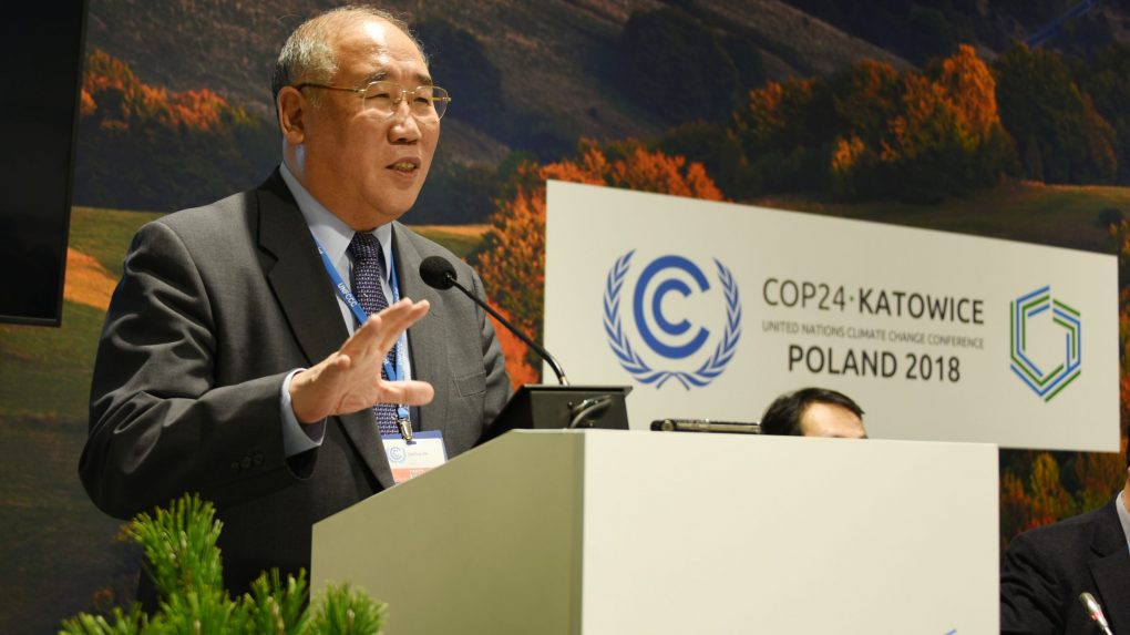Xie Zhenhua addressing last year’s UN climate talks [image courtesy: IISD]