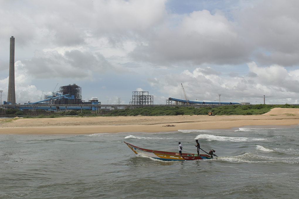 Catches have gone down off Ennore in Tamil Nadu due to the rise in number of polluting industries along the coast [image by: Sharada Balasubramanian]