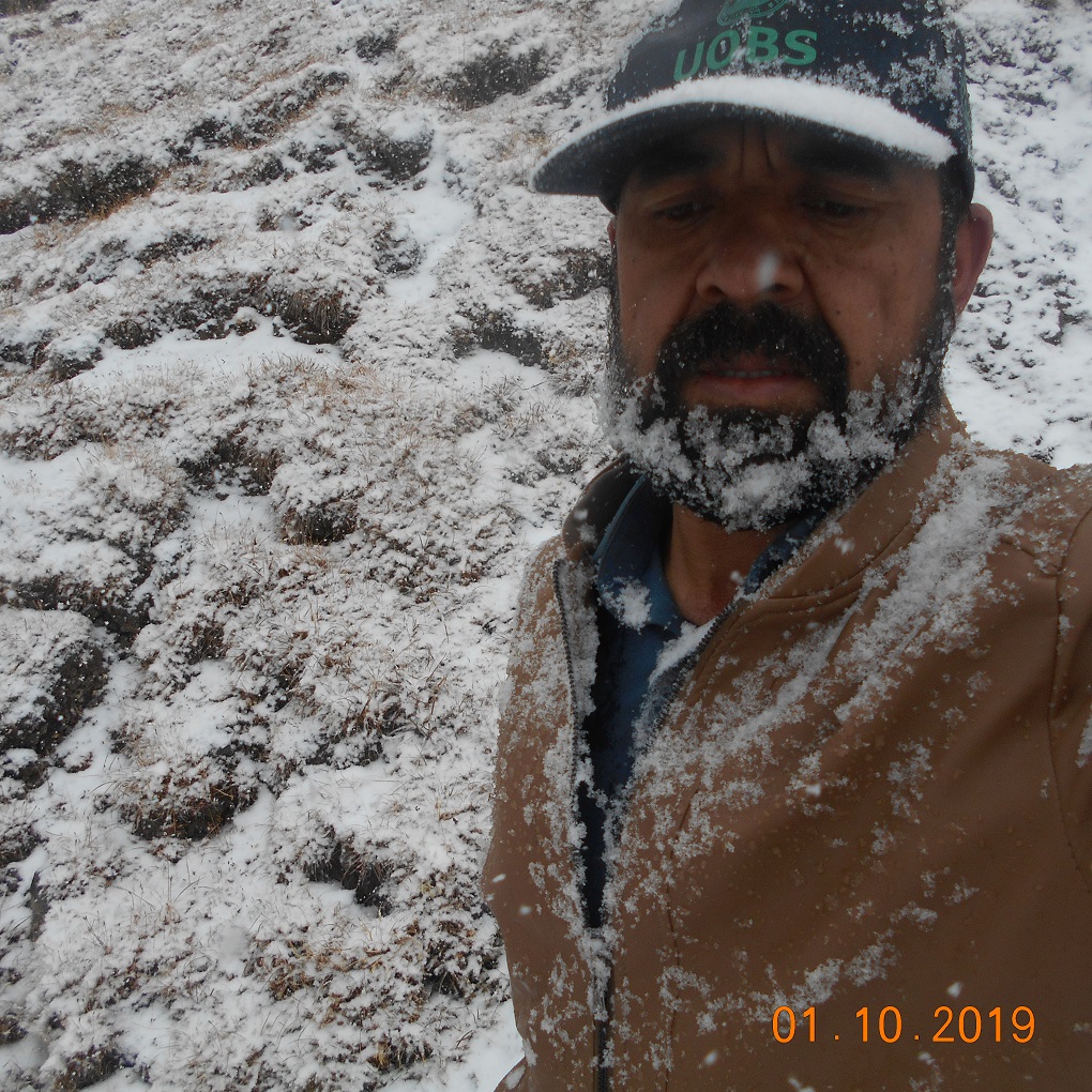 Zakir Hussain at a high altitude site conducting research 