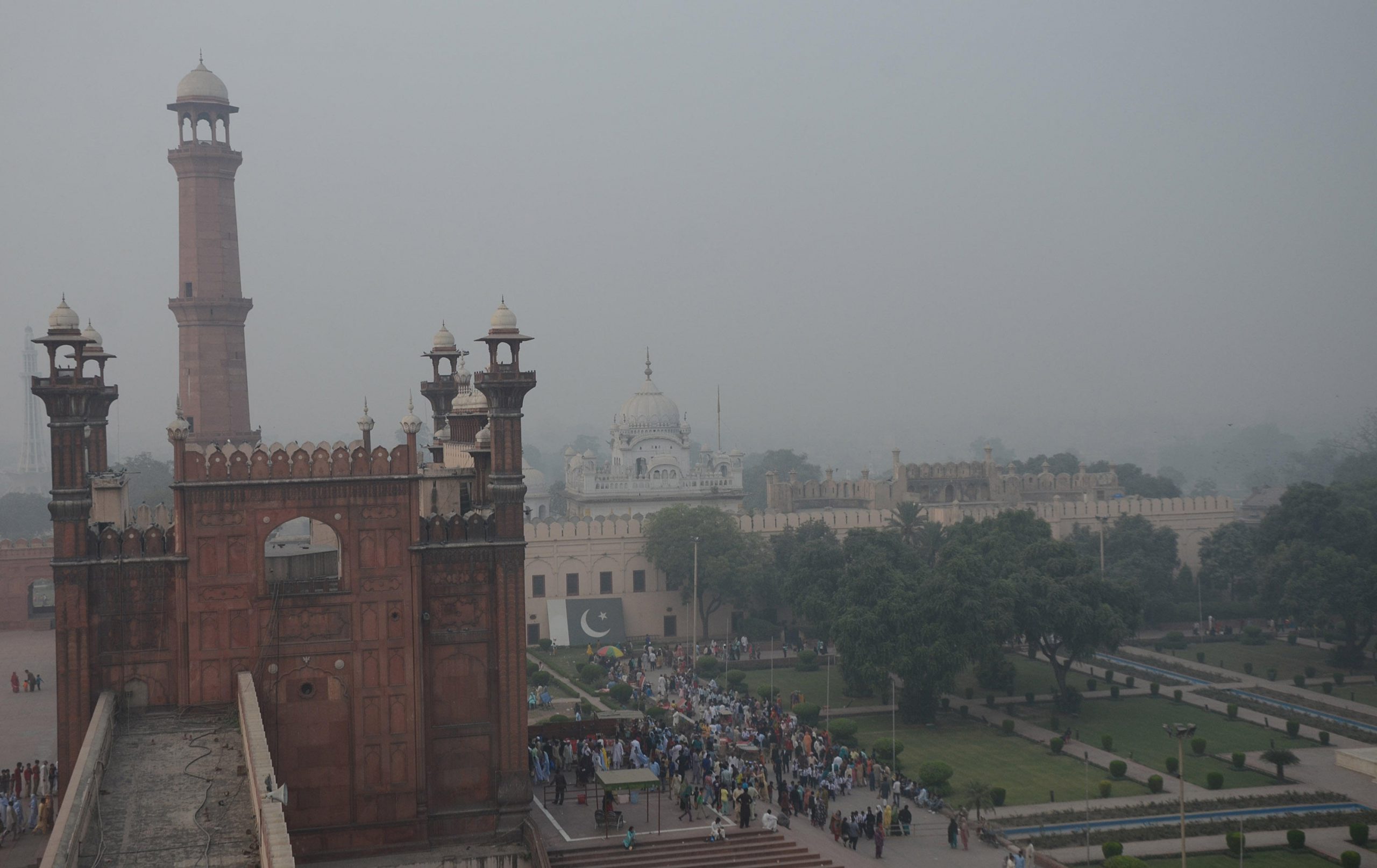 <p>Dense smog engulfs Lahore in this photograph from 2017 [image by: Rana Sajid Hussain / Pacific Press / Alamy Live News]</p>