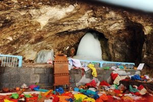 <p>Thousands of devotees make the long perilous trek, known as the Amarnath Yatra, to pay obeisance to an ice stalagmite in the Amarnath cave believed to be an embodiment of the Hindu deity Shiva. [image: Alamy]</p>