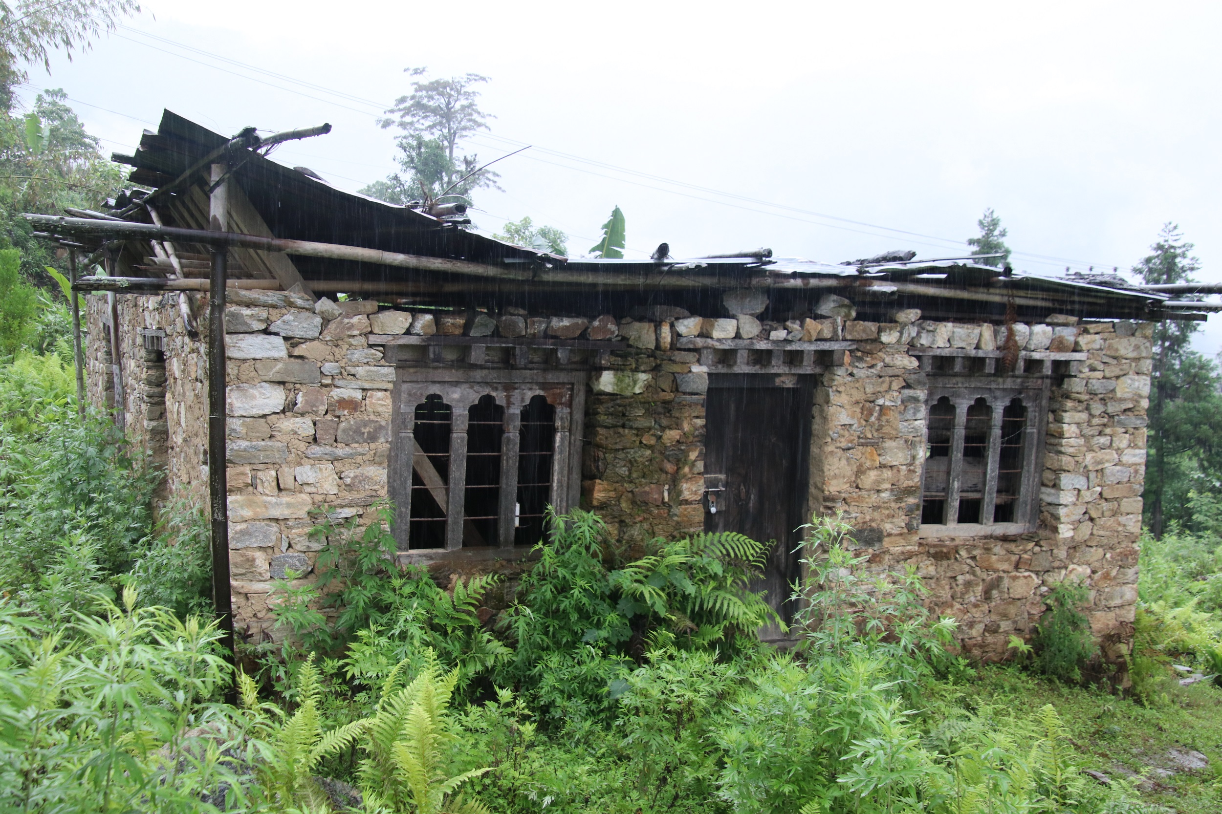 An empty house in Dagana with a sunken roof