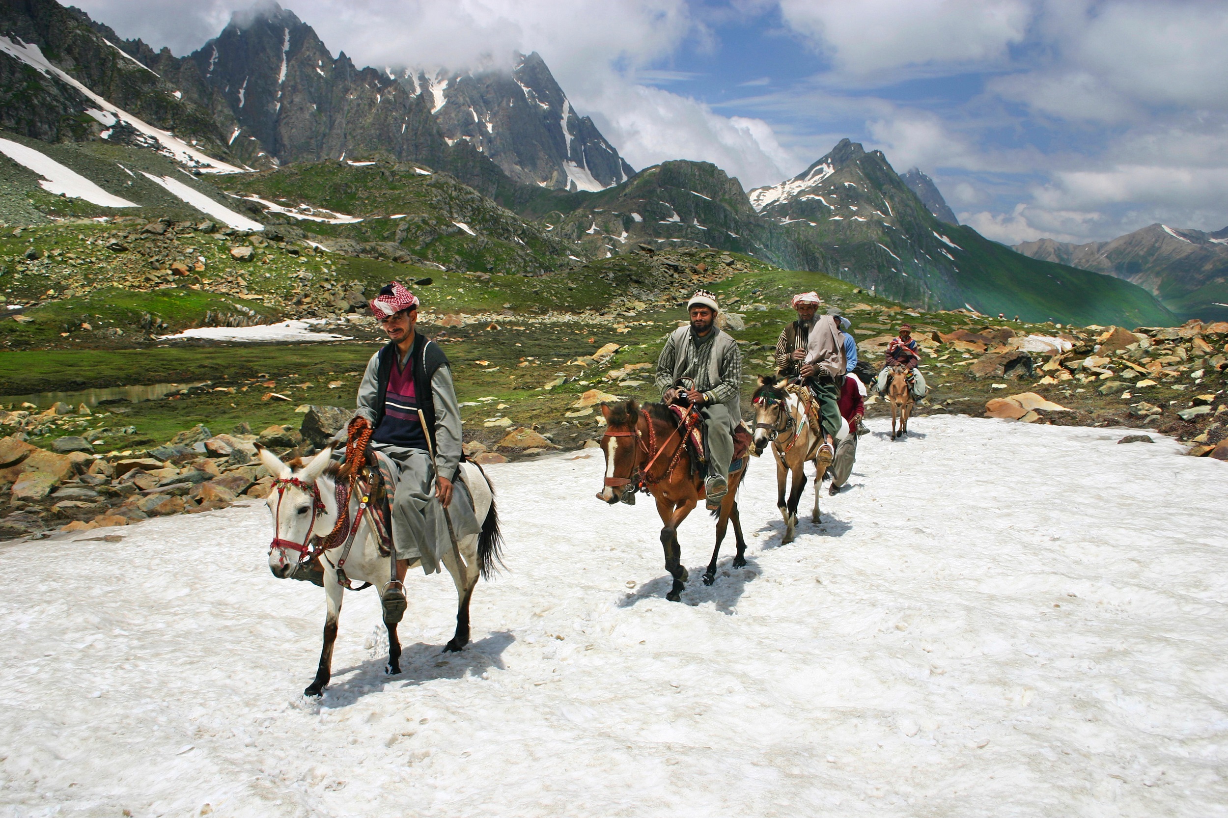 Bakarwal Gujjar herders ride their ponies to work in Kashmir [image: Alamy]