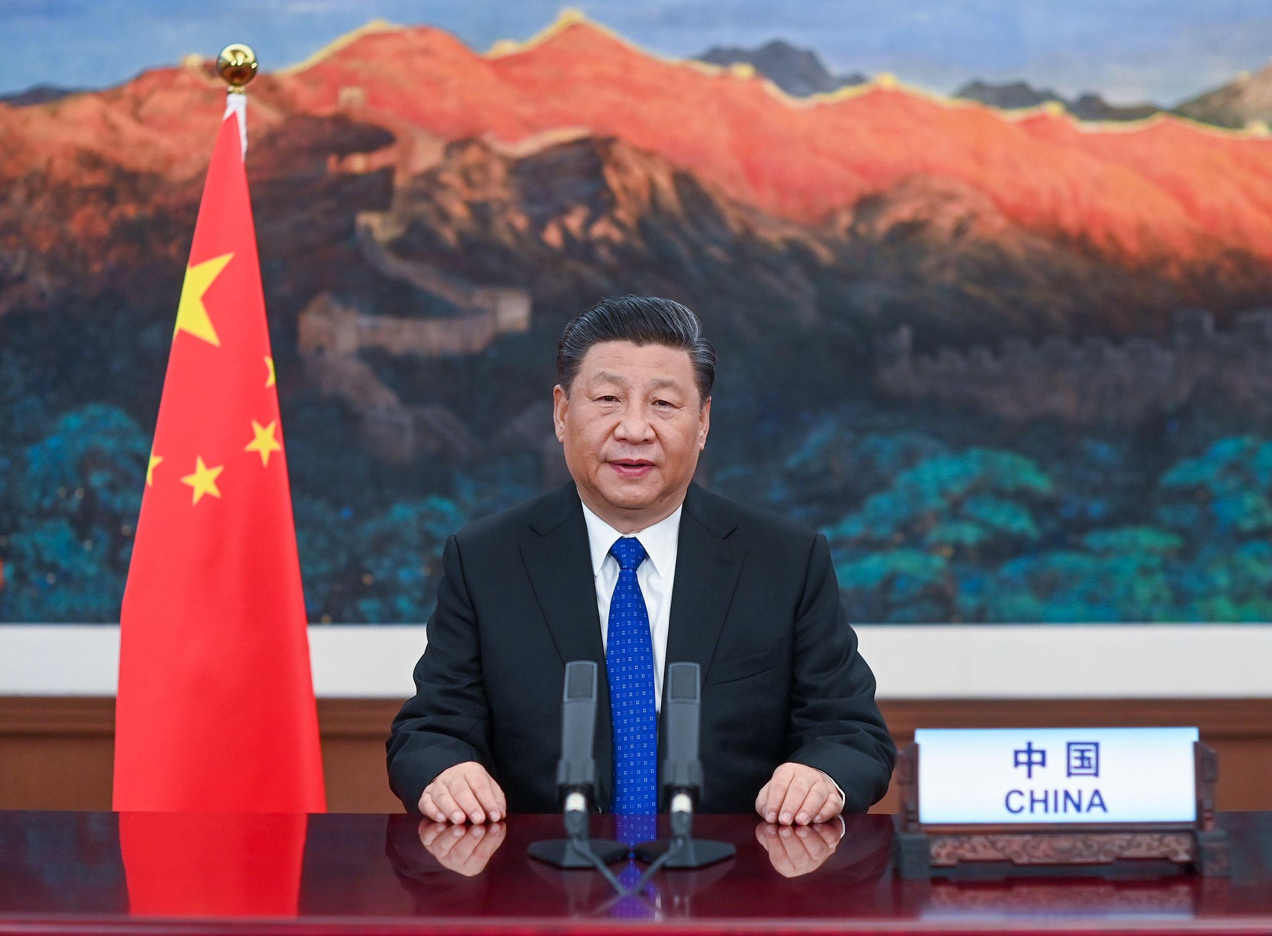 <p>Chinese President Xi Jinping delivers a speech at the opening of the 73rd World Health Assembly on May 18, 2020 [image by: Li Xueren/Xinhua/Alamy Live News</p>