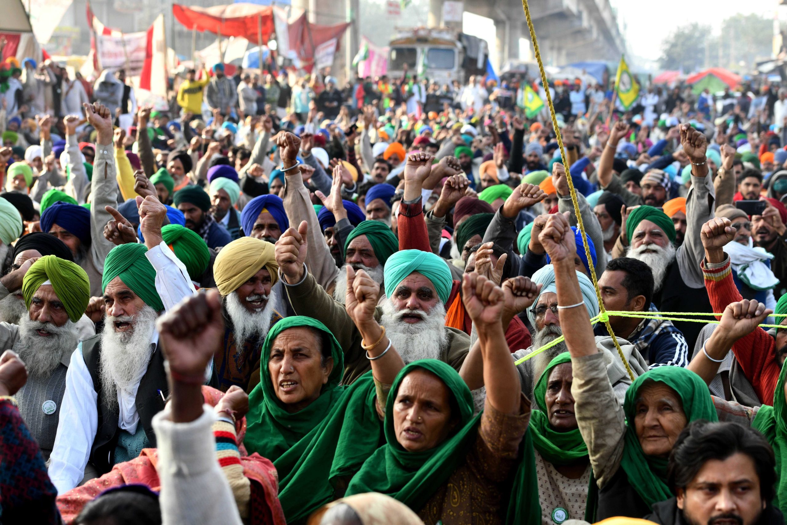 farmers protest, Delhi, India, Partha Sarkar/Xinhua/Alamy Live News