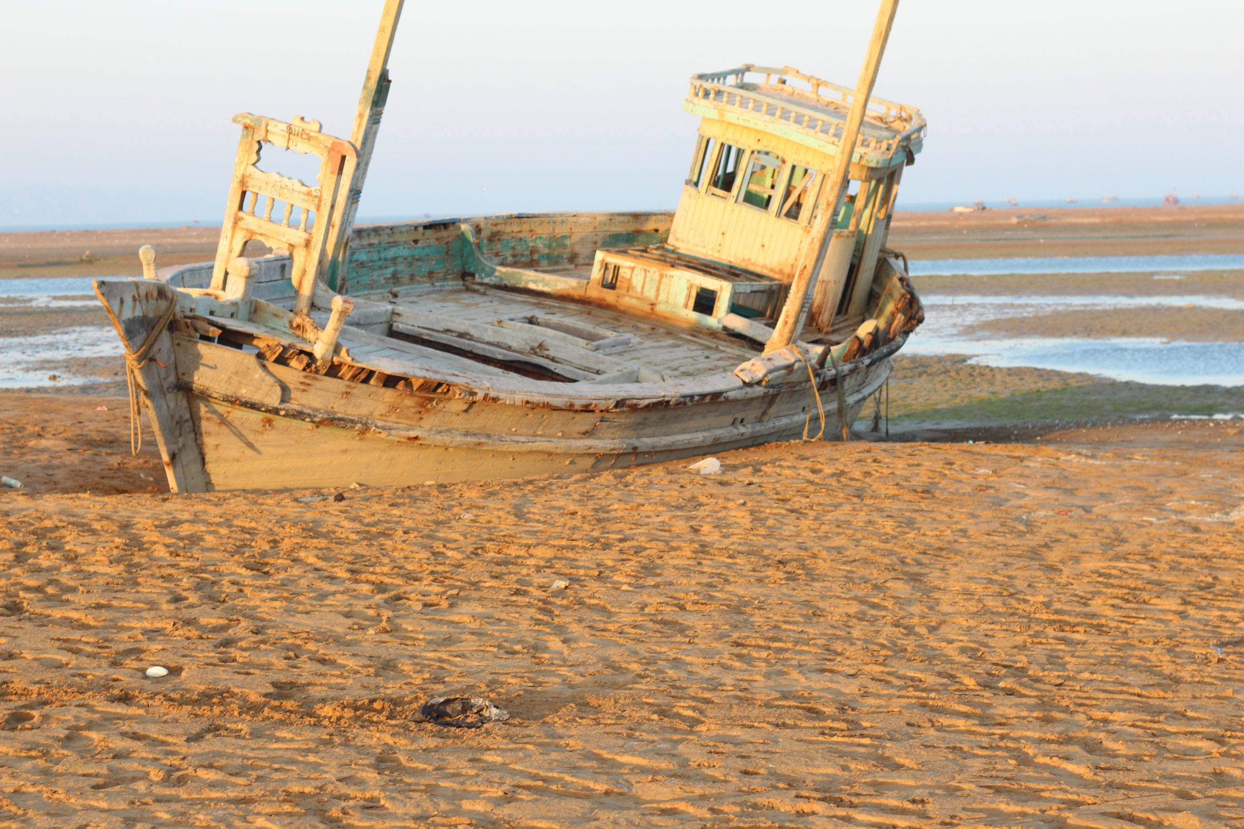 Another of the fishing boats abandoned on the Pasni beach 