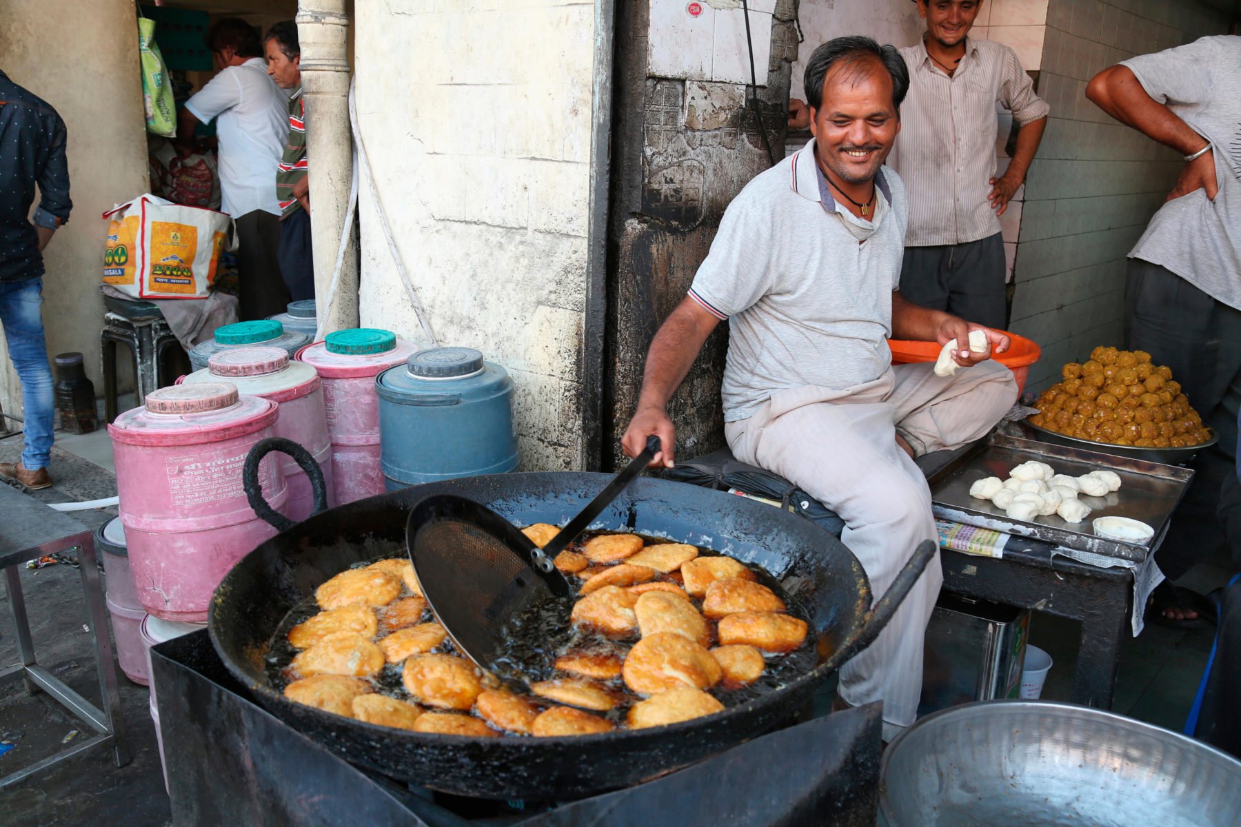 Kachoris frying at a sweetshop in Rajasthan. Millions of consumers in India are not aware of the damage unsustainable palm oil production is doing [image: Alamy]