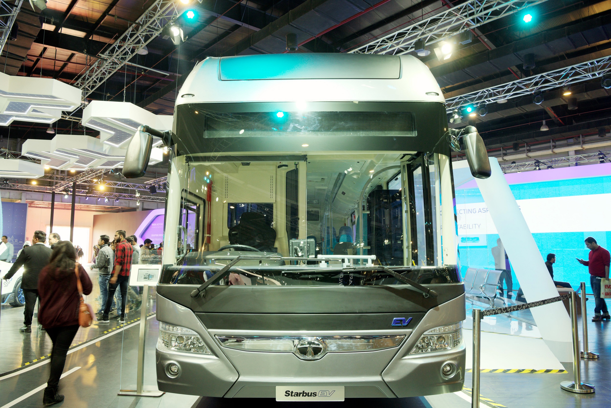 Tata Motors showcase their Starbus electric commercial vehicle at Auto Expo 2018 in Greater Noida, India [image: Alamy]