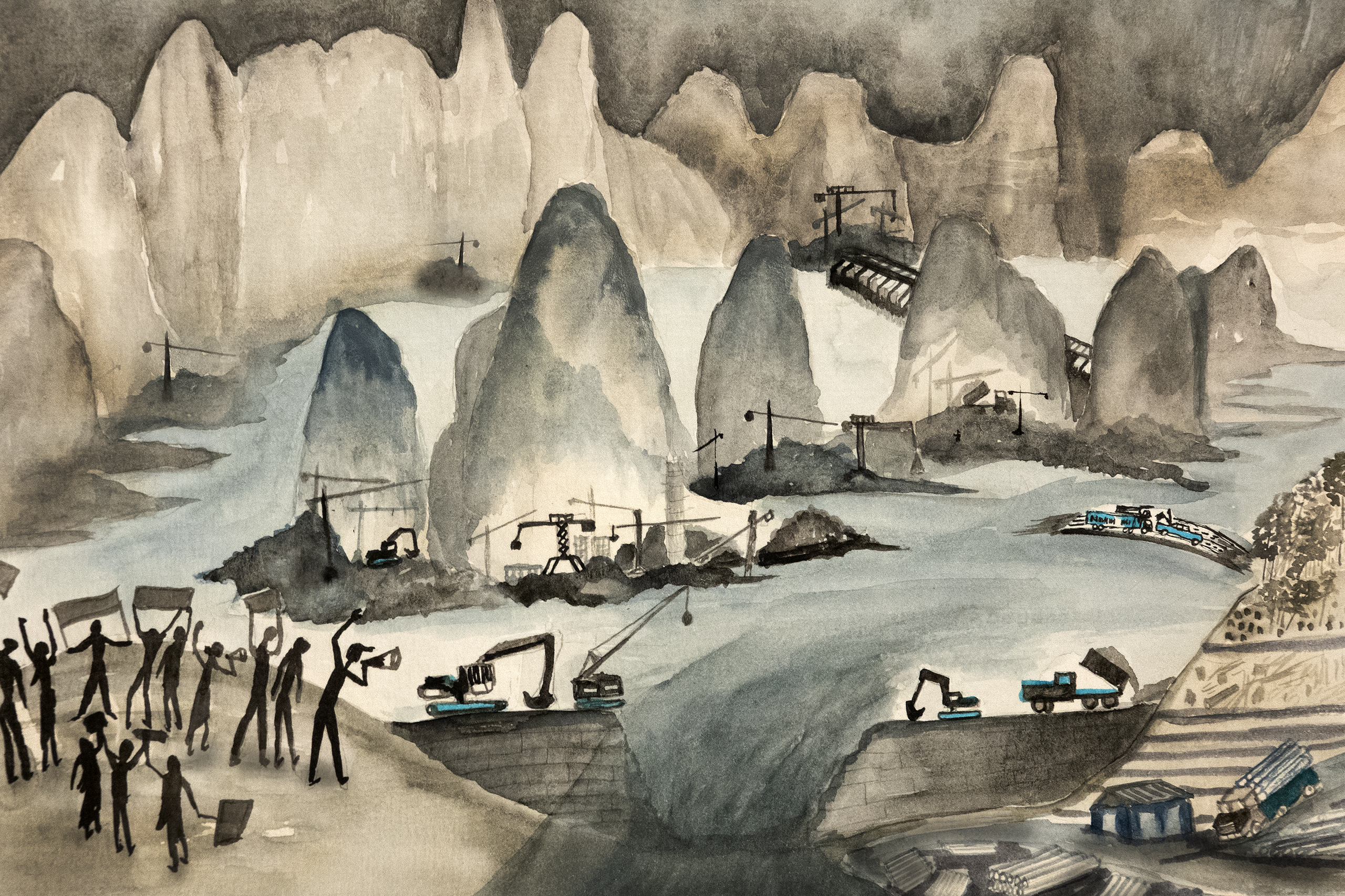 illustration depicts a dark future for the Mekong