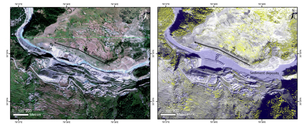 The Tapovan Vishnugad Hydropower Plant site before and after the Chamoli flood of February 2021, Shrestha et al