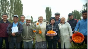 Bio-KG-certified organic farmers with their produce, Kyrgyzstan, UNDP