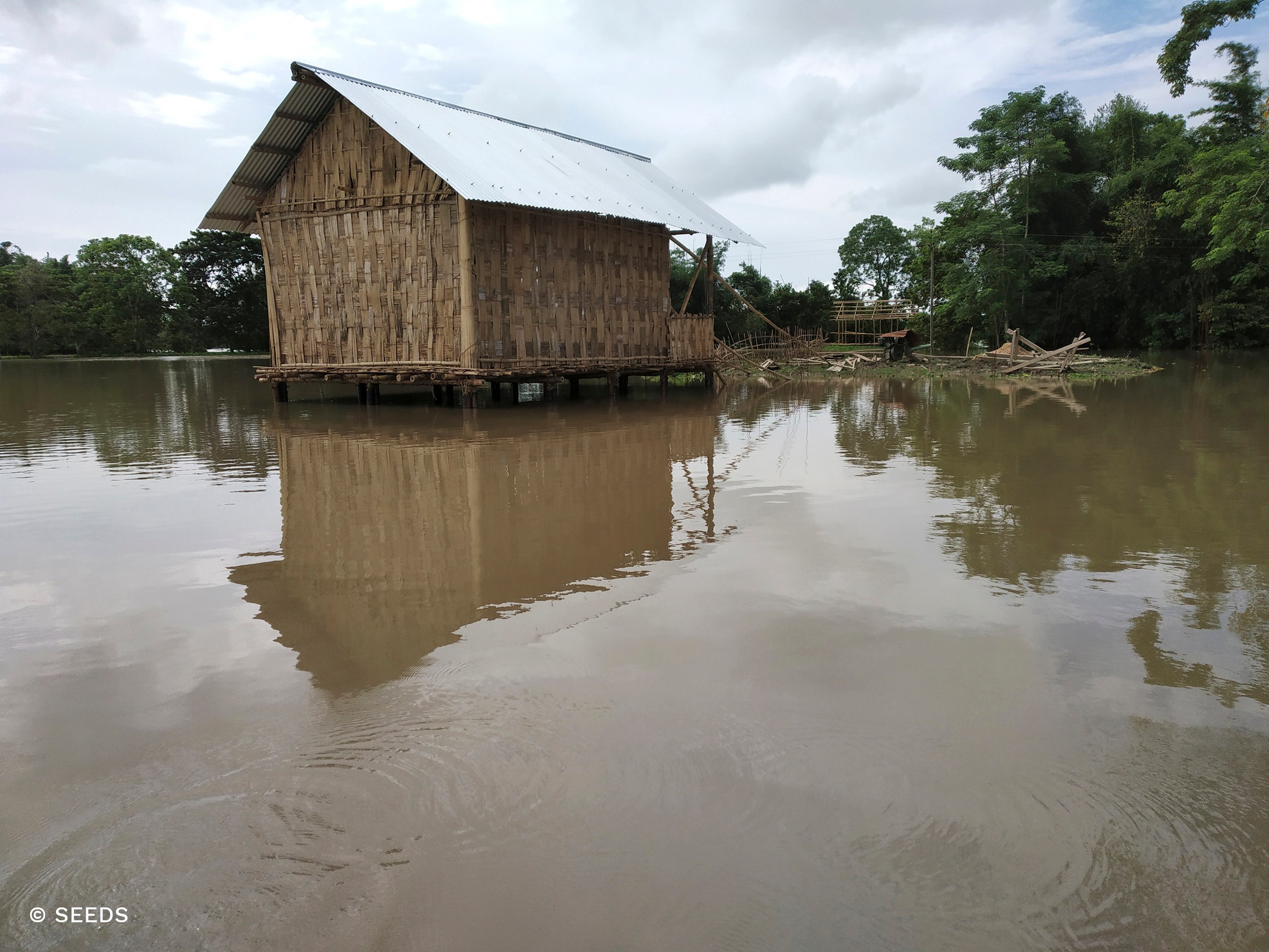 A new design of stilt house withstands flooding in Nikori village, Golaghat district, Assam, SEEDS