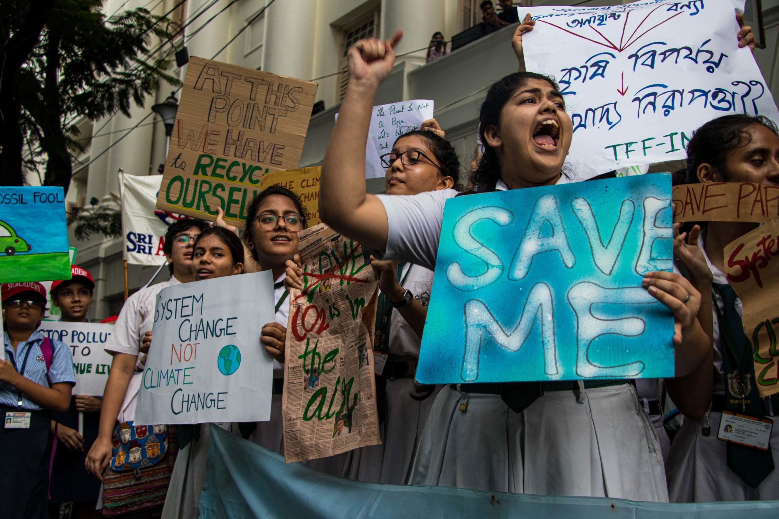 A Fridays for Future March for Climate Justice in Kolkata, India in September 2019.