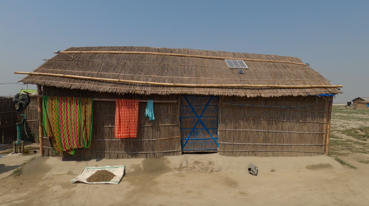 A typical house in a char in lower Assam. Photo: Ashima Sharma