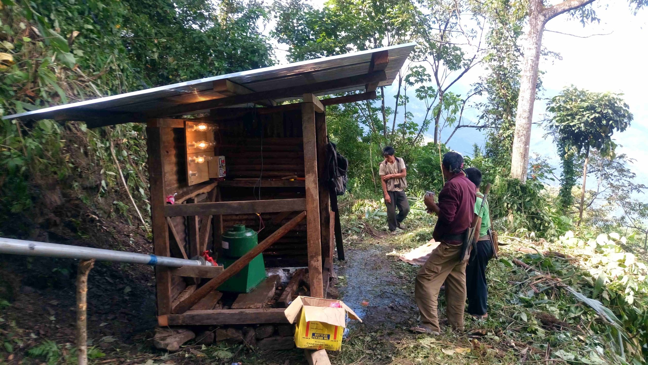 Sites with good gravity flow are identified for installing hydrogers (Image: Yanger Imchen / Nagaland Empowerment of People through Energy Development)