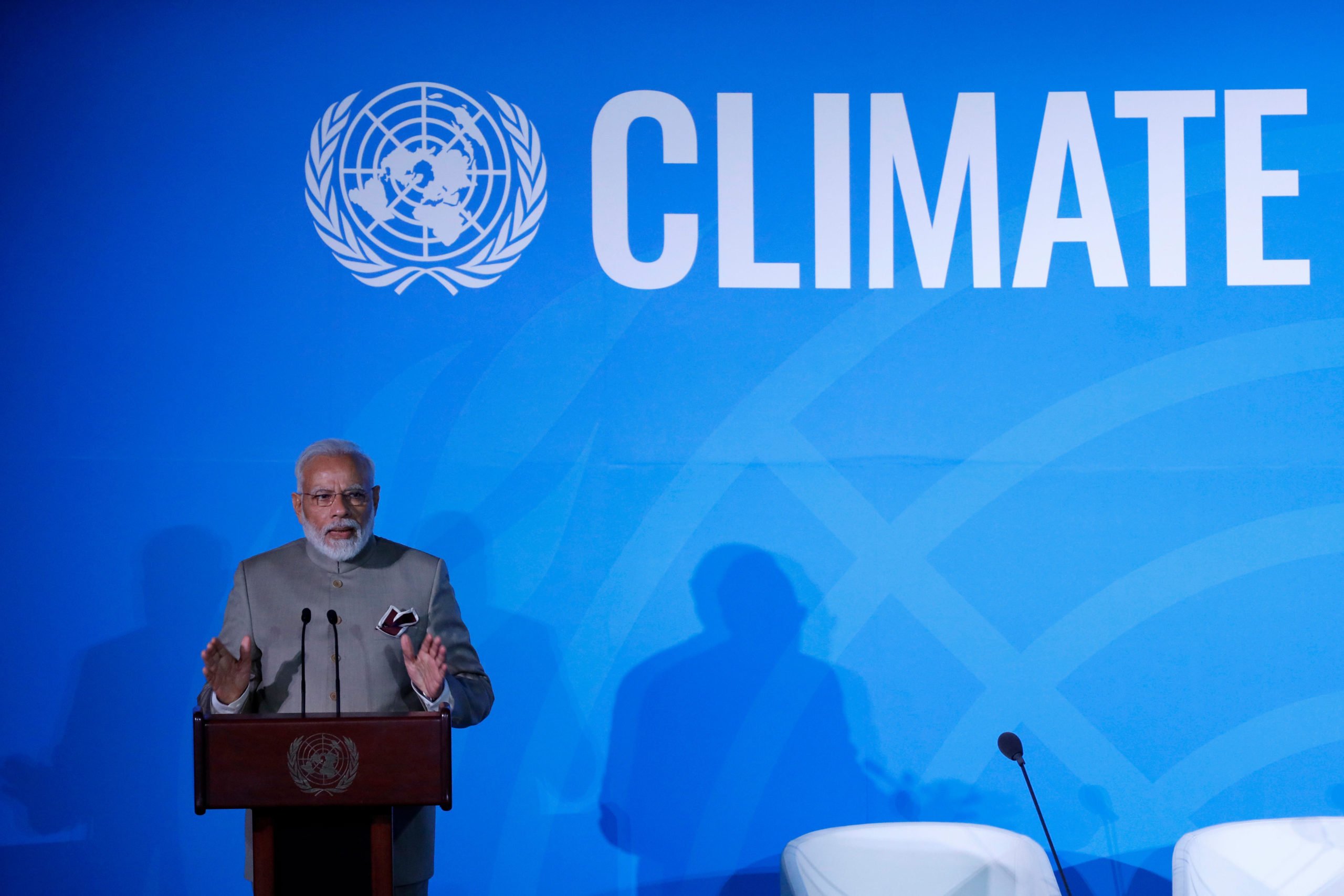 Prime Minister of India Narendra Modi speaking at the UN Climate Action Summit, 2019