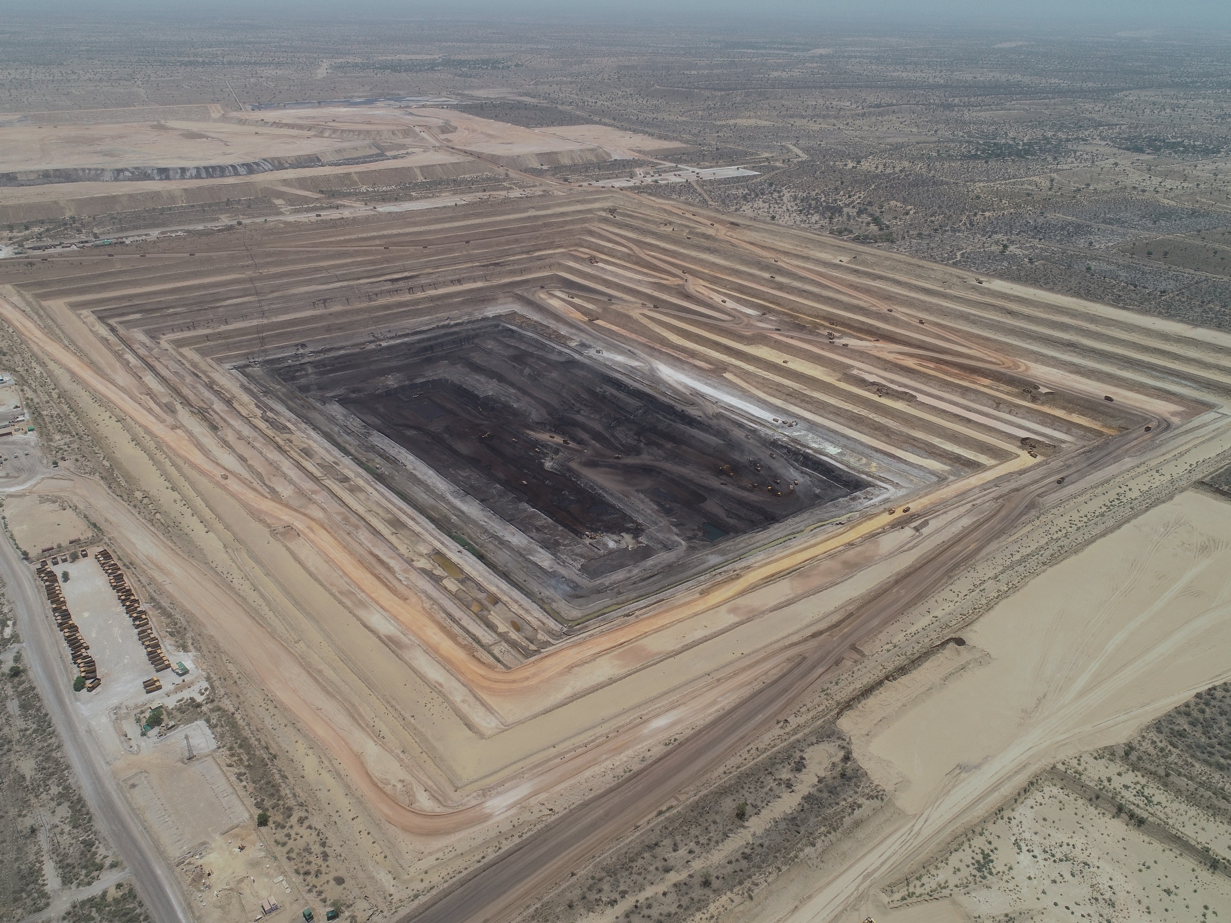Open-pit lignite mine in Thar, Pakistan, Sindh Engro Coal Mining Company (SECMC)