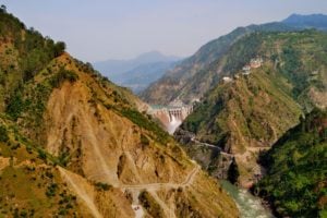 Baglihar dam on Chenab river, known as Baglihar Hydroelectric Power Project, Jammu & Kashmir, India