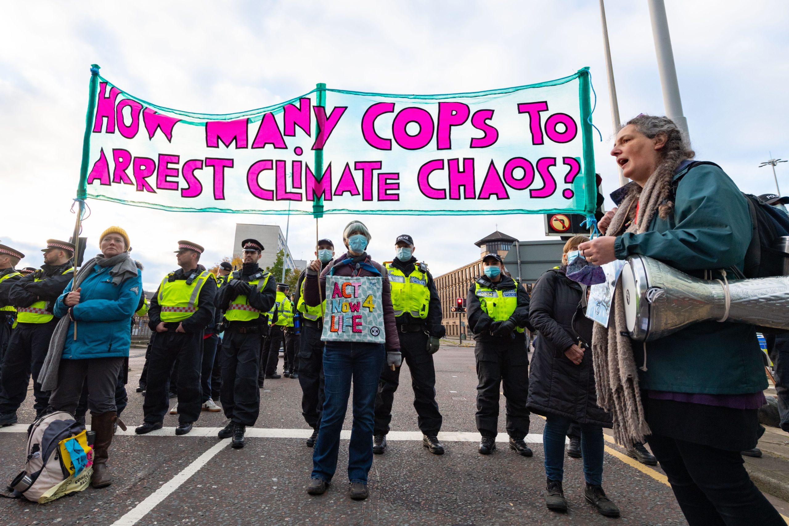 COP26 Protest by Extinction Rebellion in Glasgow, Scotland
