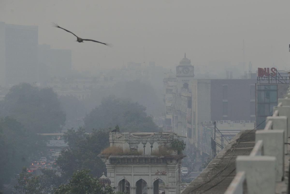 <p>Smog in Lahore, Pakistan’s second-largest city, on 1 November 2021 (Image: Rana Sajid Hussain / Alamy)</p>