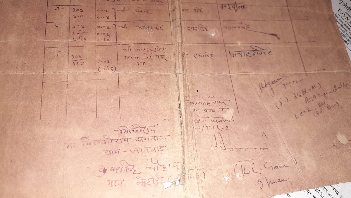 Document from the 1972 agreement between the government and Lohari villagers for the Lakhwar-Vyasi project, Varsha Singh