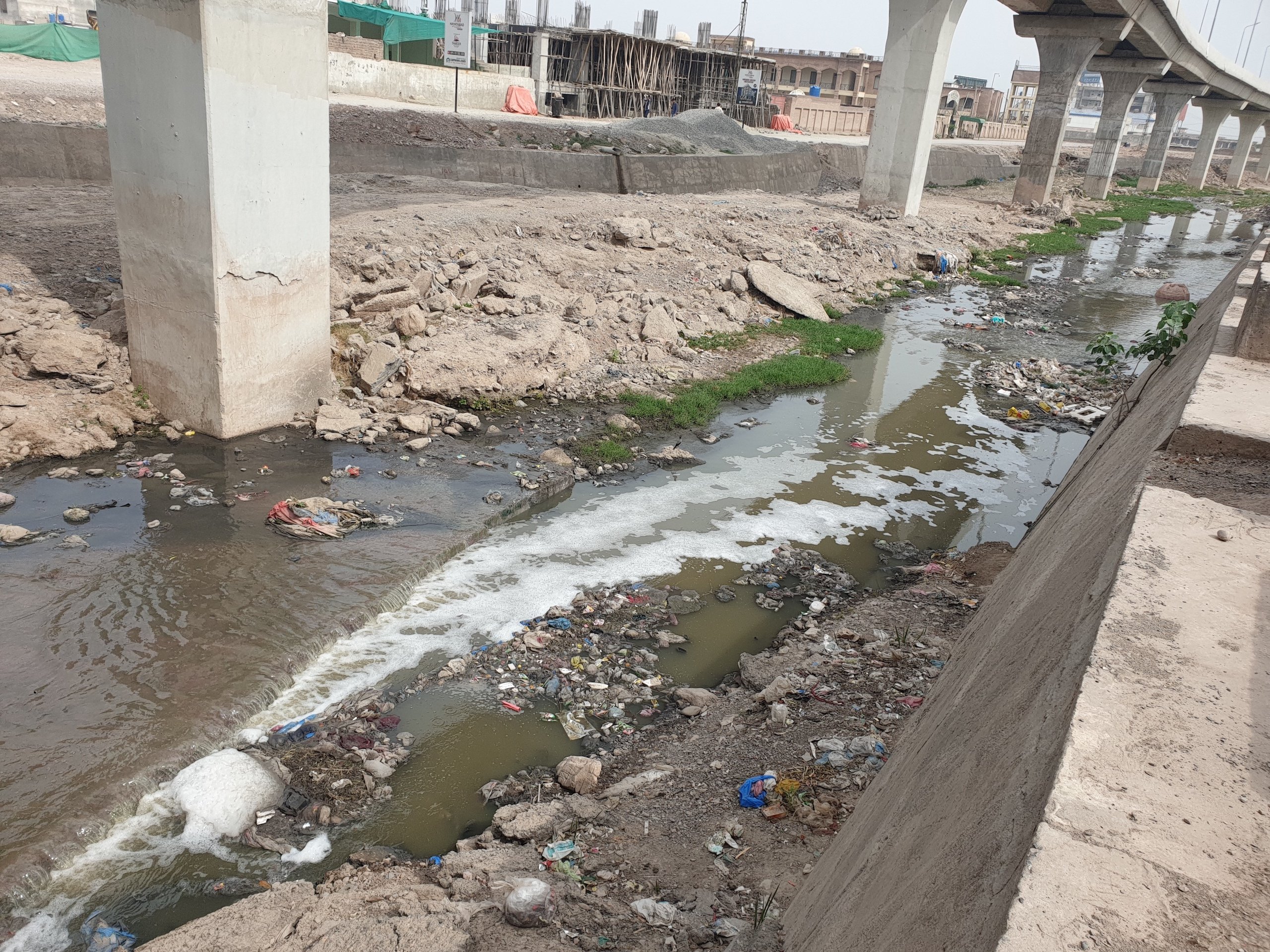 Drain in Peshawar carries untreated wastewater to the Kabul River, Fawad Ali