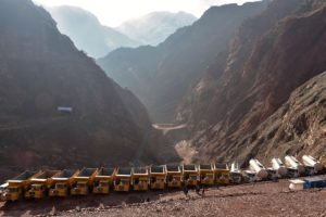 Tajikistan: Construction site of the Rogun hydropower plant in November 2018