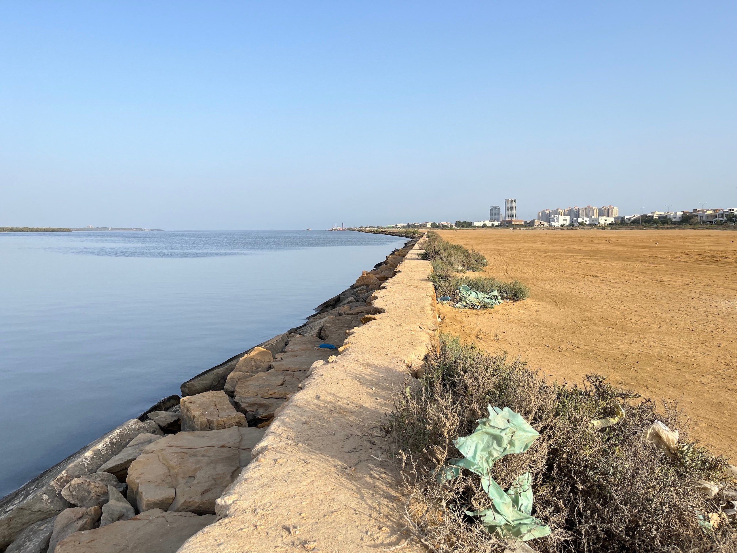 Land that has been reclaimed from Gizri Creek for the DHA’s Phase 8